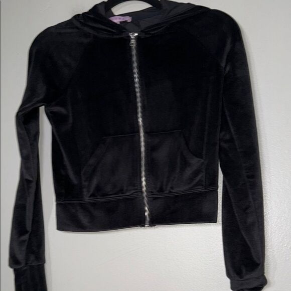 Crave Fame Black Velvet Bomber Jacket - Picture 7 of 10